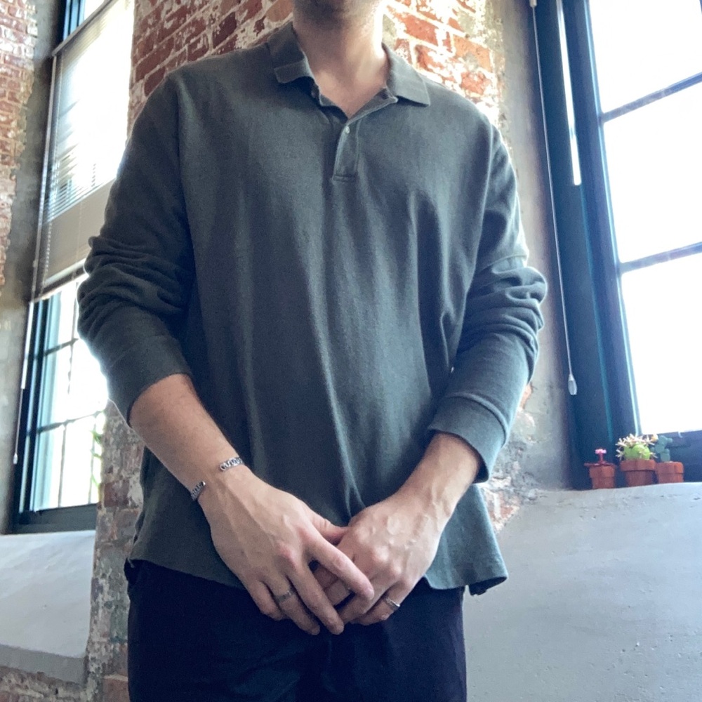 Eddie Bauer - Long Sleeve Knit Polo - Vintage